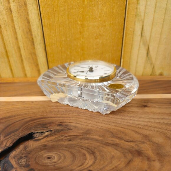 Cristal DArques France Crystal Desk Clock With Roman Numerals & Battery Included - Picture 11 of 12
